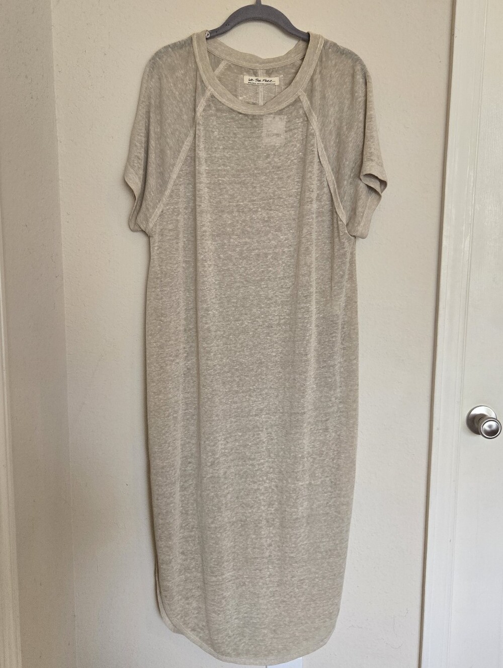 Free People Beige Long Tunic Top Sz XS
